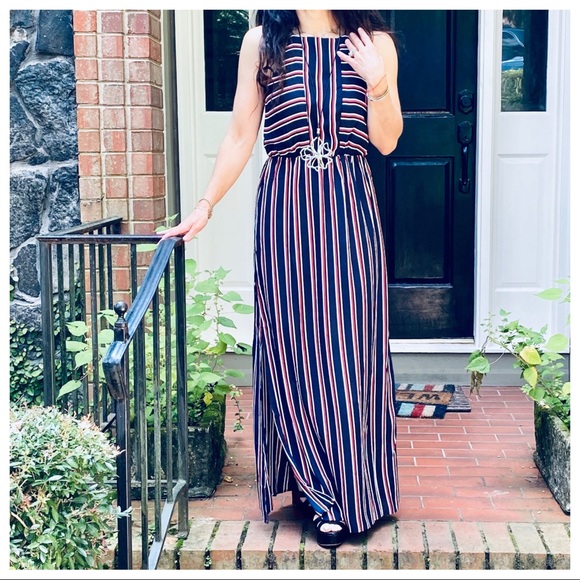 PRETTY MULTI STRIPES SIDE SLITS MAXI DRESS - Picture 3 of 10